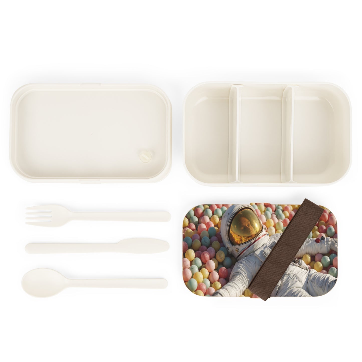 Astronaut in Pastel Ball Pit Bento Lunch Box – Weightless Playtime Dreamscape