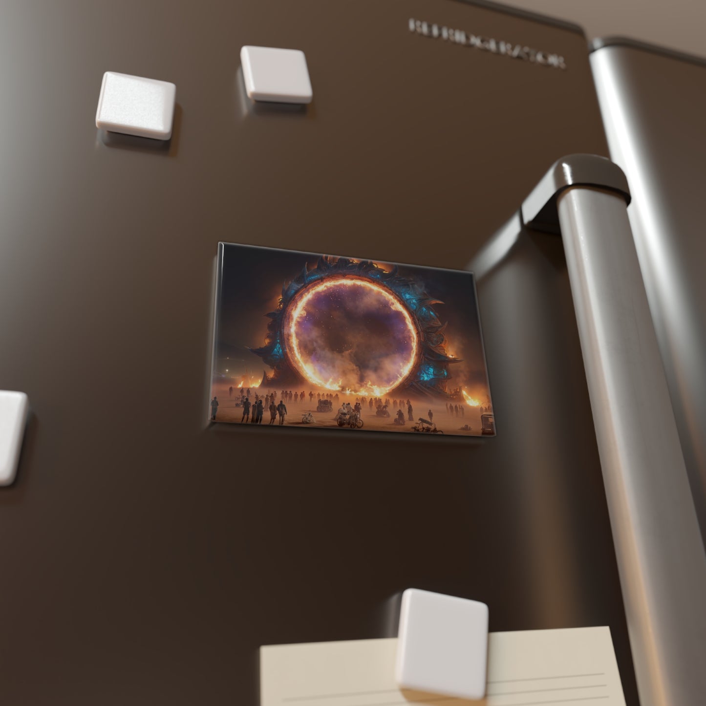 Celestial Portal Button Magnet, Rectangle (1 & 10 pcs) – Gateway to a Burning Nebula