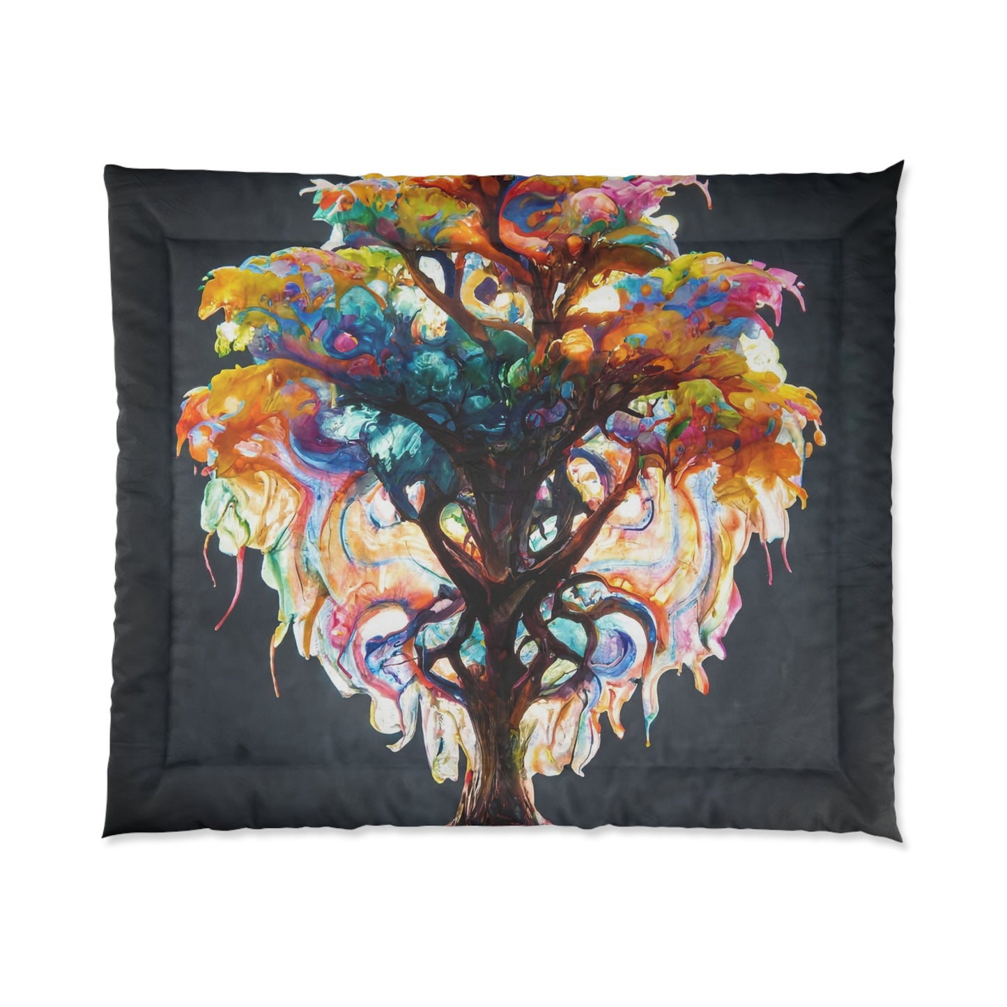 Chromatic Dream Tree Comforter – Liquid Light Fantasy