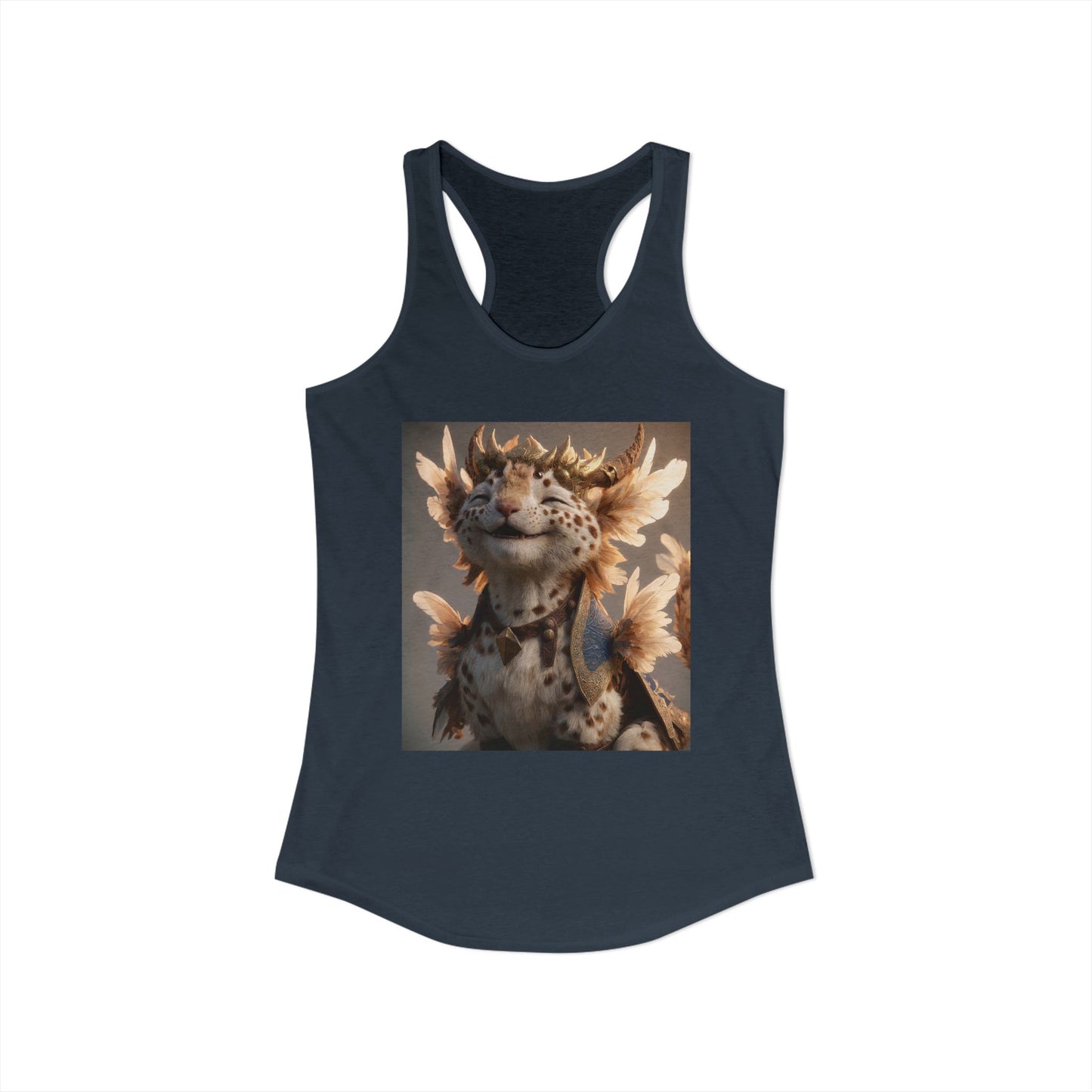 Golden Crowned Panther Women's Ideal Racerback Tank – Joyful Sentinel Portrait