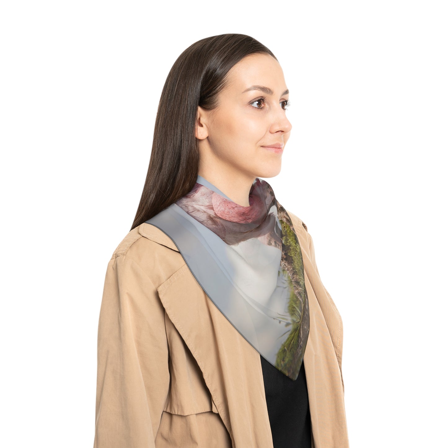 Pink Dawn Guardian Scarf – Soft Feathered Creature Dreamscape