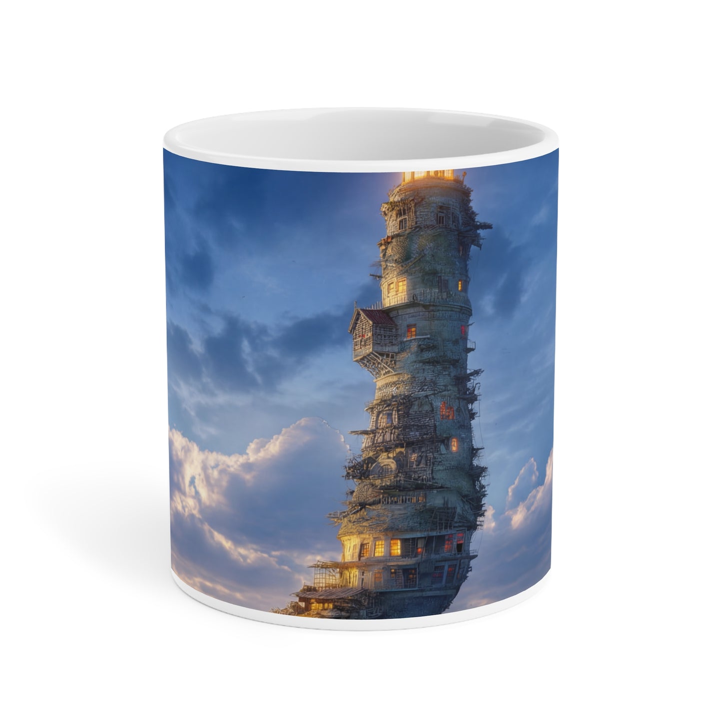 Skyborne Lighthouse Ceramic Mugs (11oz\15oz\20oz) – A Beacon in the Twilight