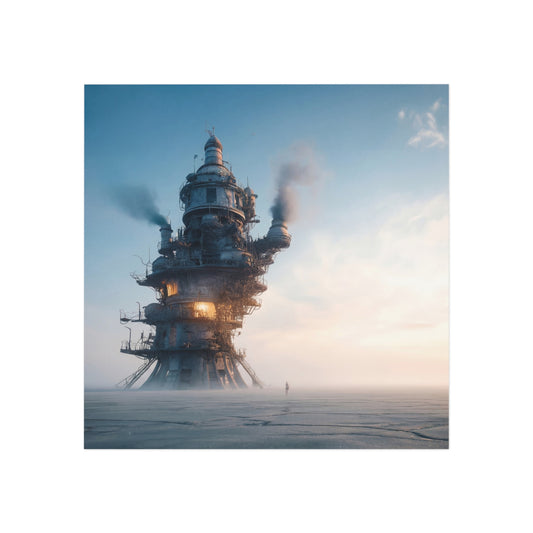Steam-Powered Tower Square Magnet – Dawn’s Iron Cathedral