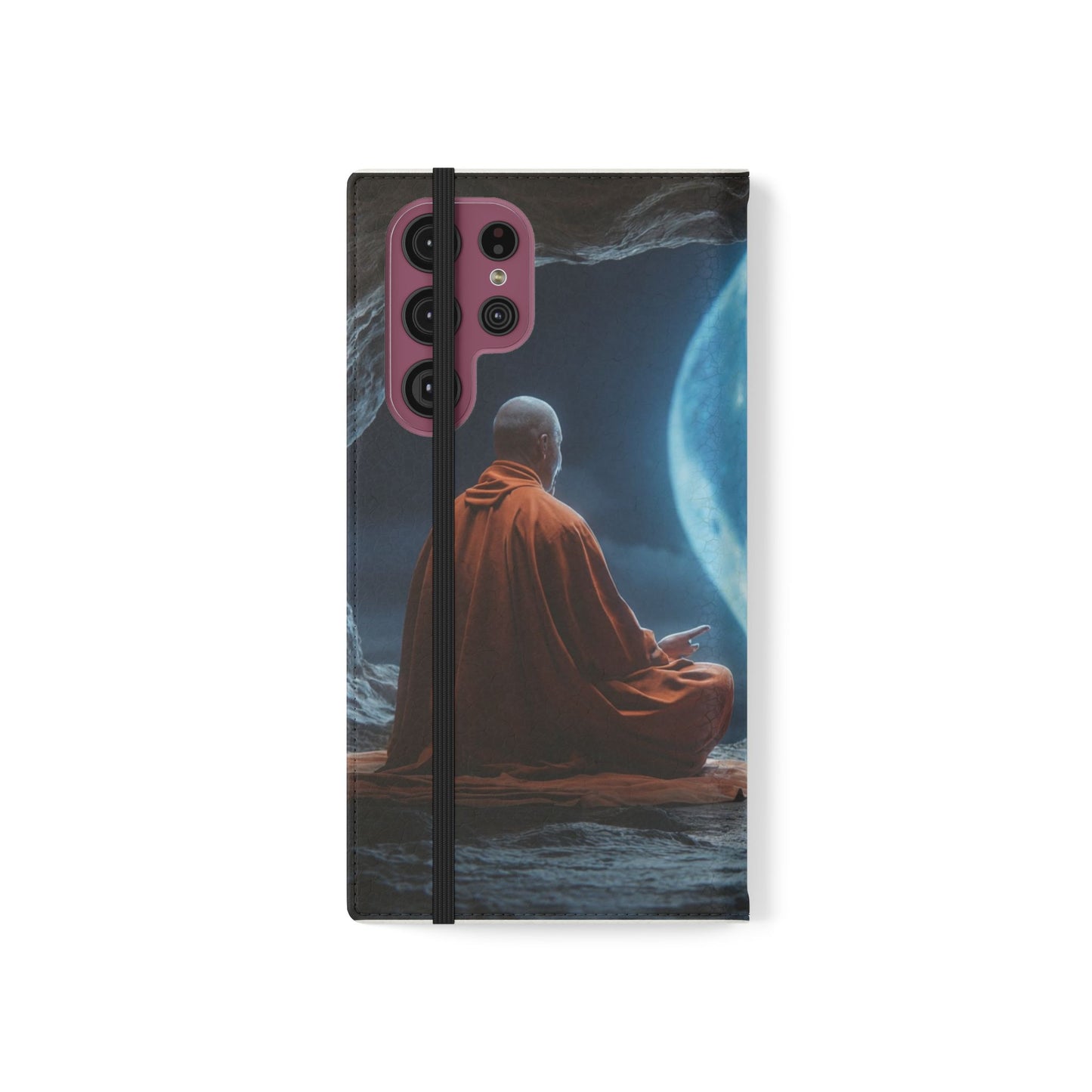 Lunar Meditation Flip Cases – Serene Monk Under Moonlight
