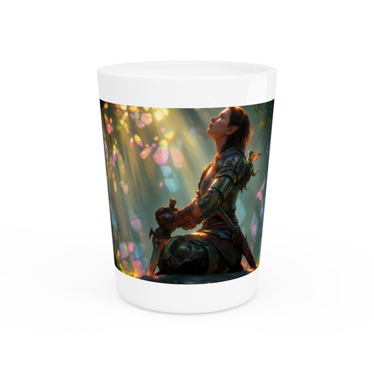 Crystal Grove Paladin Sentinel – Glowing Dragon Companion Shot Glass