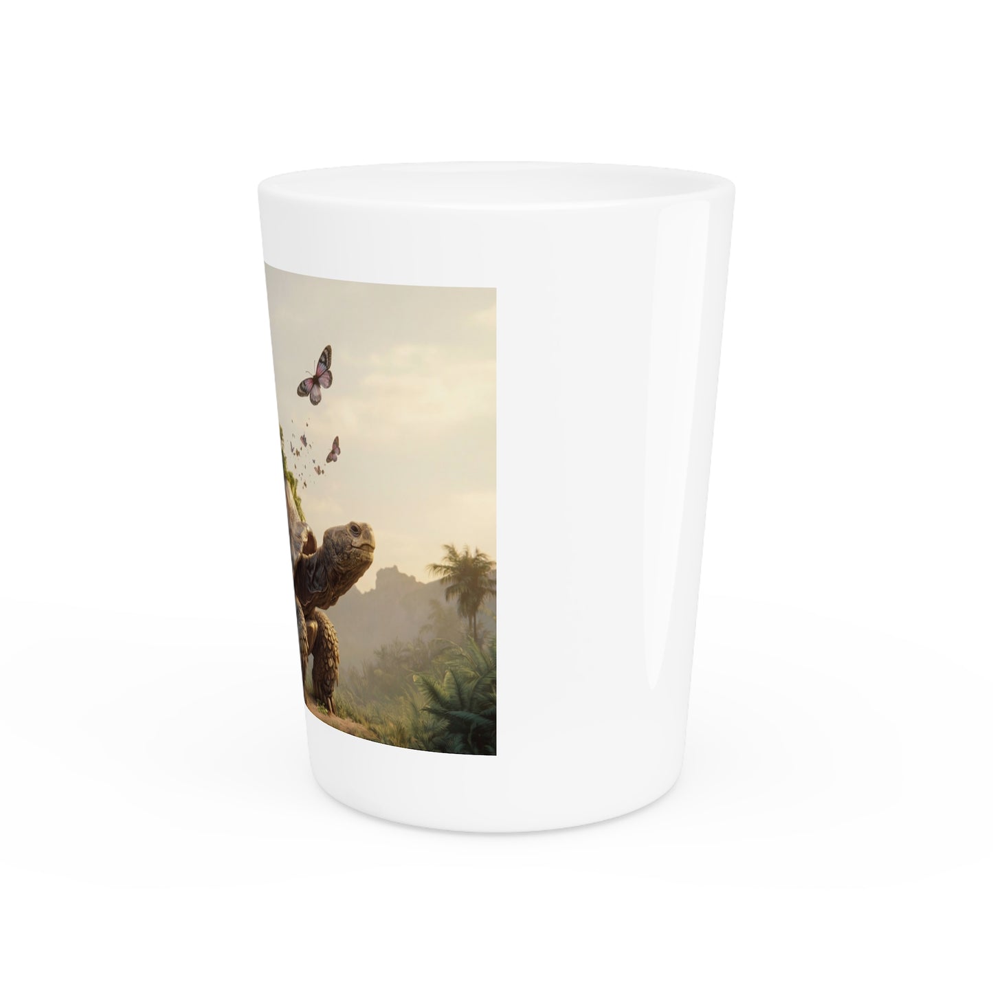 Castle on the Turtle Shot Glass – Sunlit Jungle Sanctuary