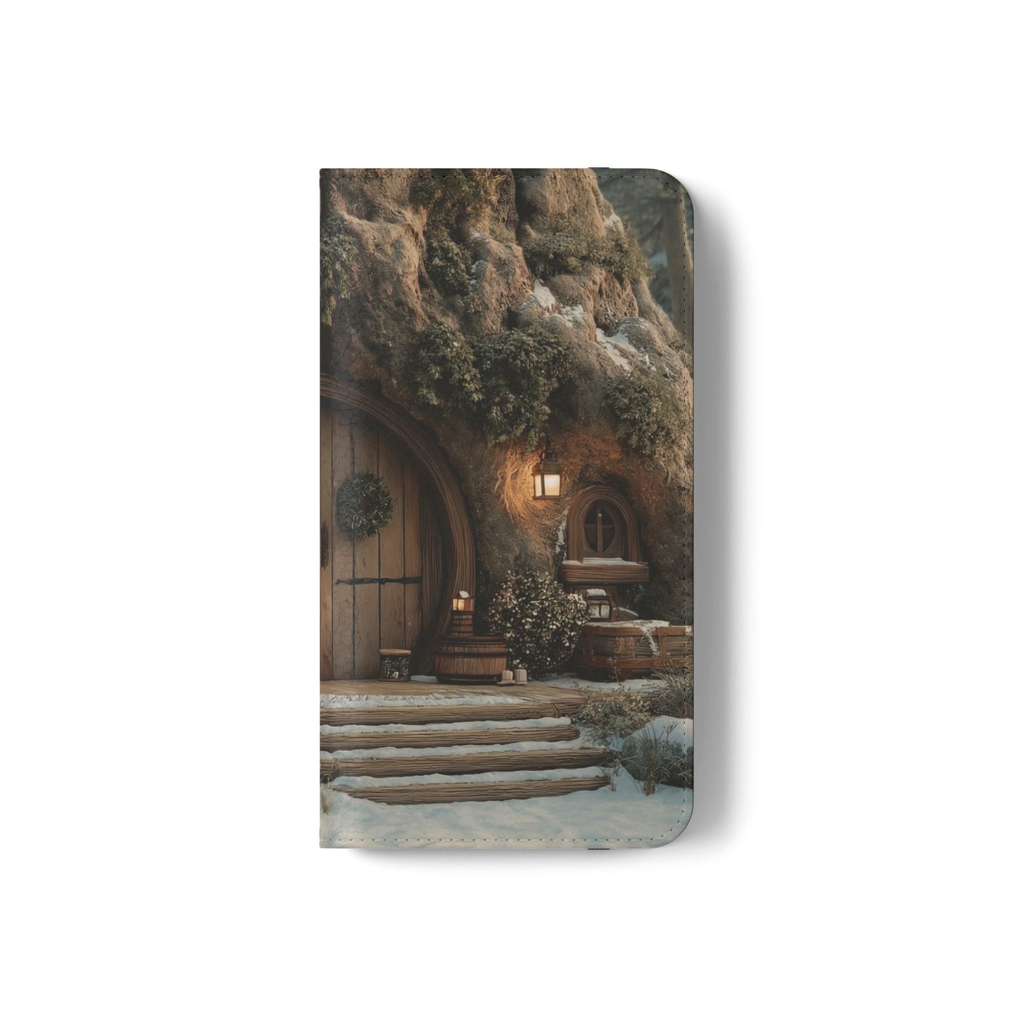 Hobbit Hole Flip Cases – Cozy Winter Doorway Scene