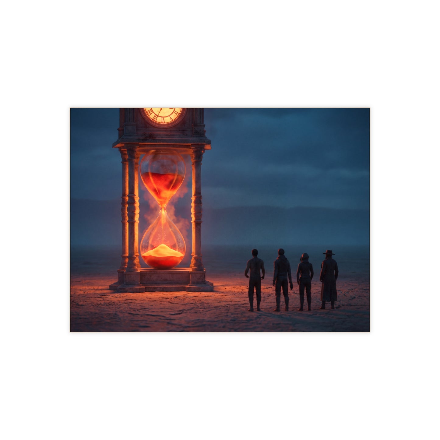 Hourglass Monument Ceramic Photo Tile – Witnessing Time’s Final Sandfall