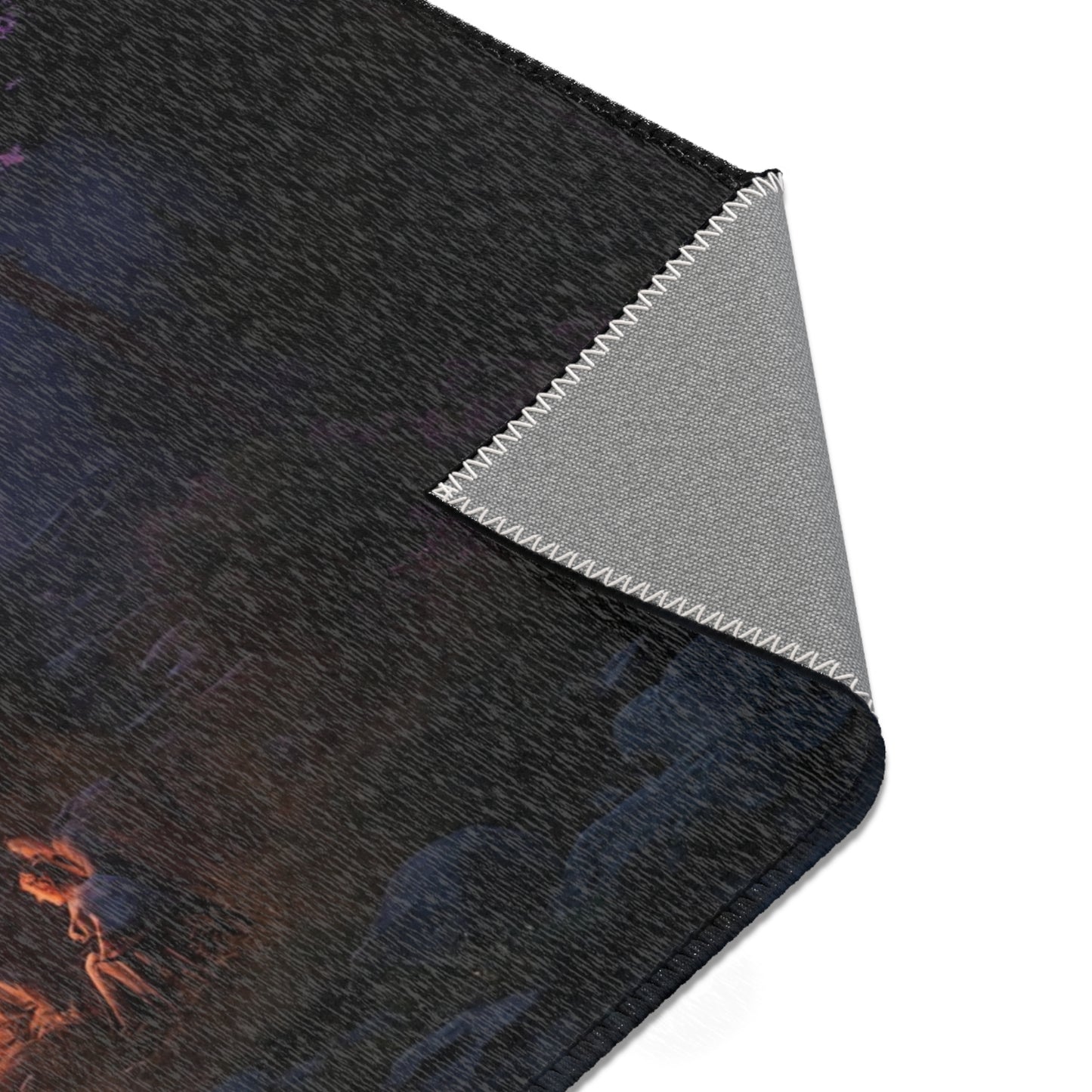Twilight Cabin Gathering Rug – Warm Embers by the River