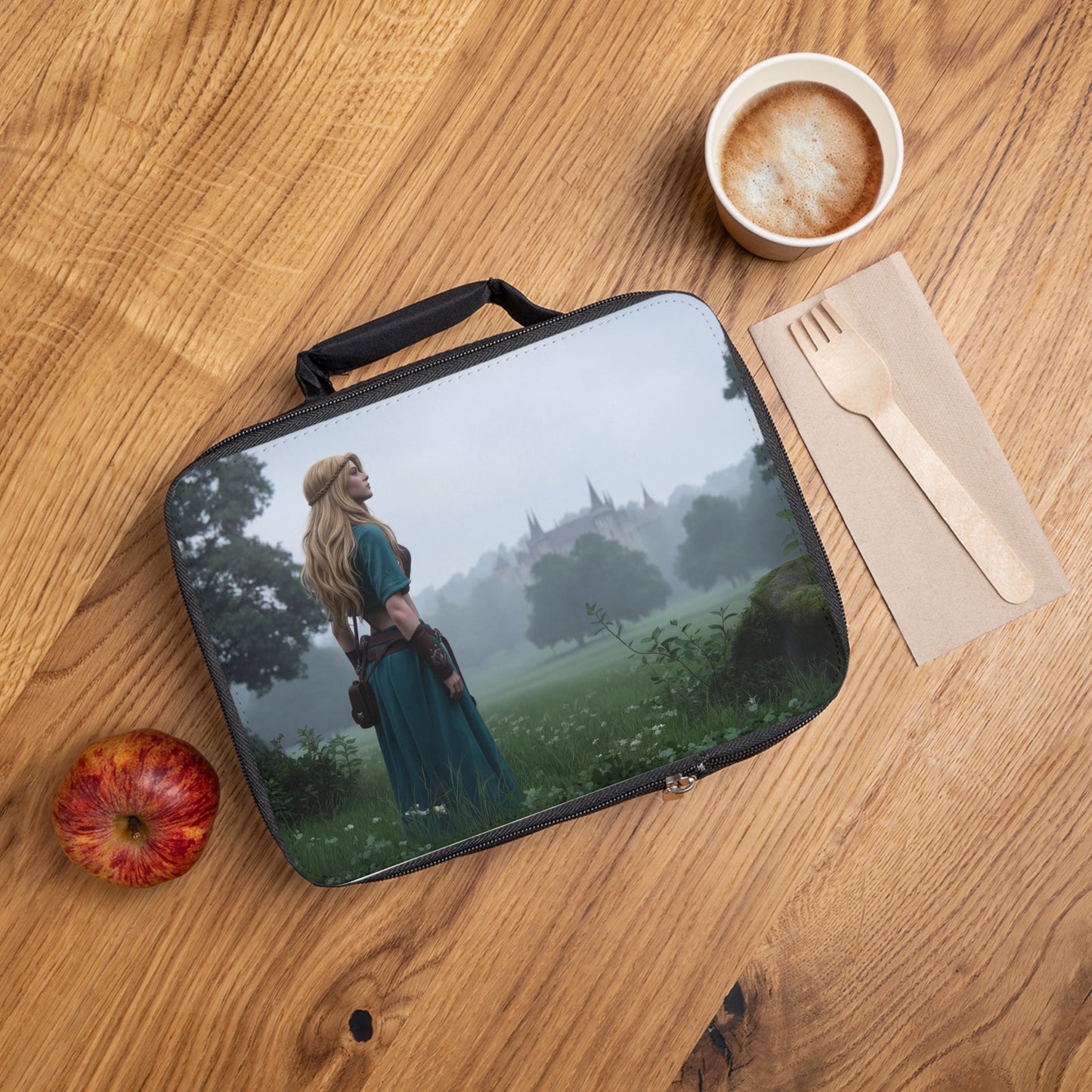 Misty Castle Wanderer Lunch Bag – Emerald Meadow Guardian