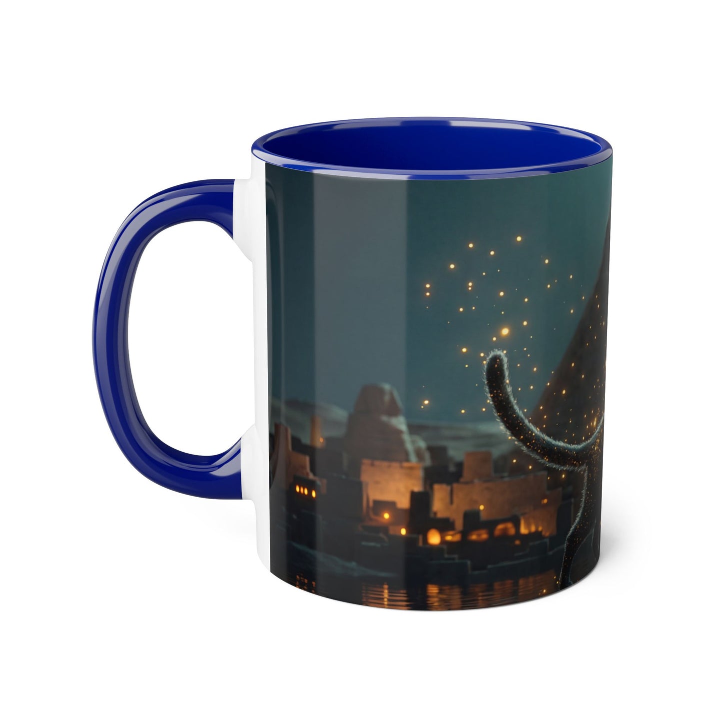 Star-Clad Sentinel Accent Mugs, 11oz – Golden Gaze Guardian Scene