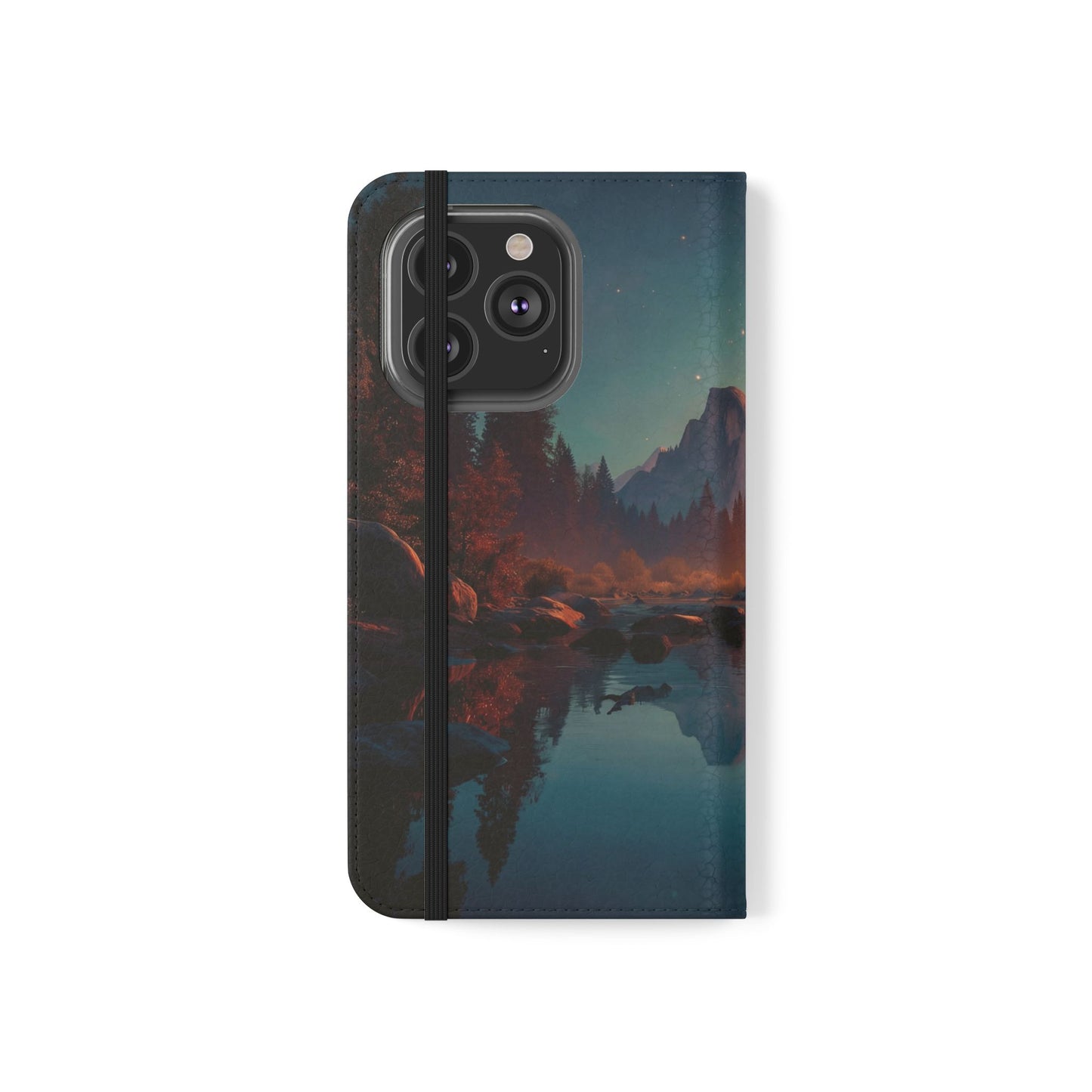 Starlit Valley Flip Cases – Twilight River and Half Dome Reflections