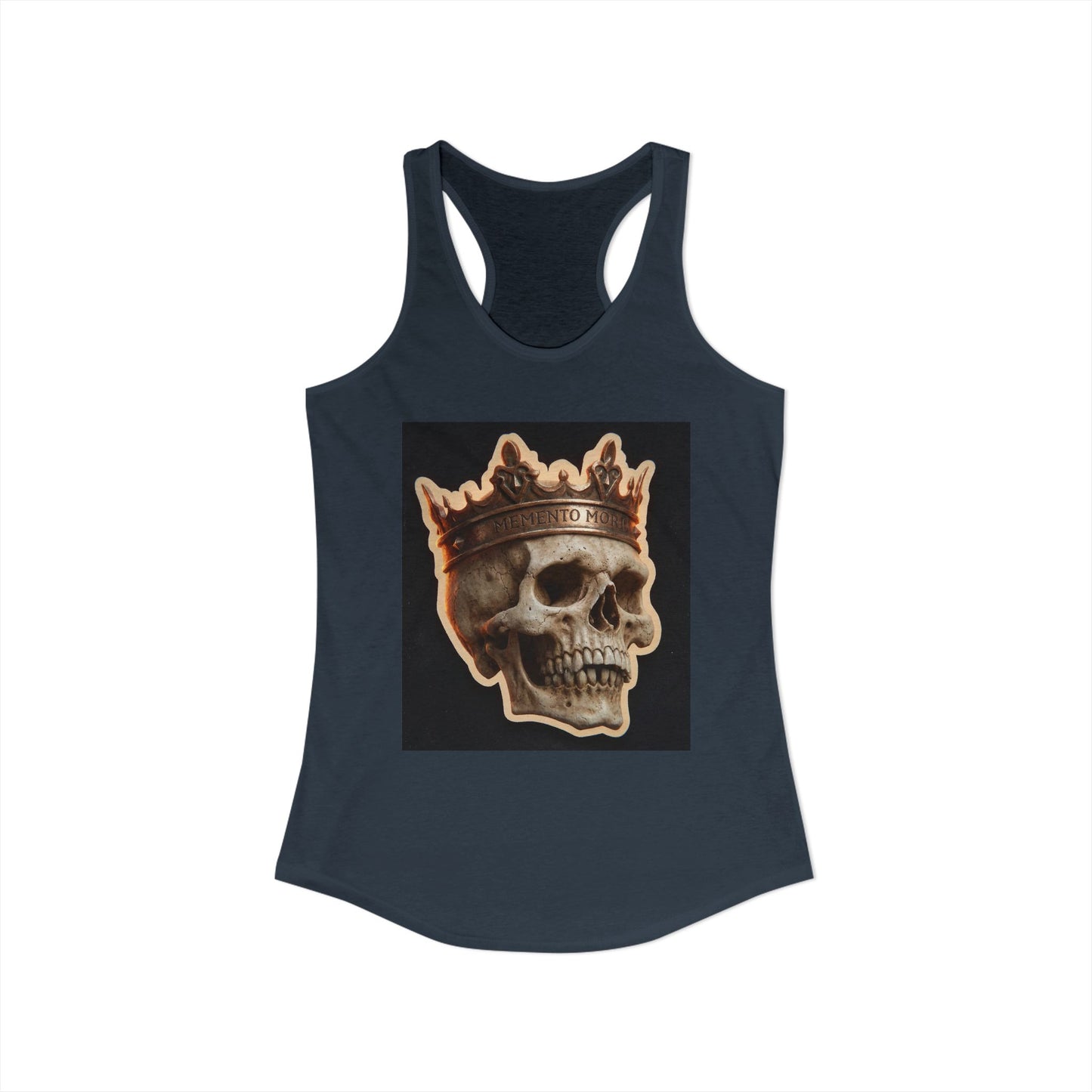 Crowning Skull Tank – Memento Mori Racerback with Weathered Bone Detail