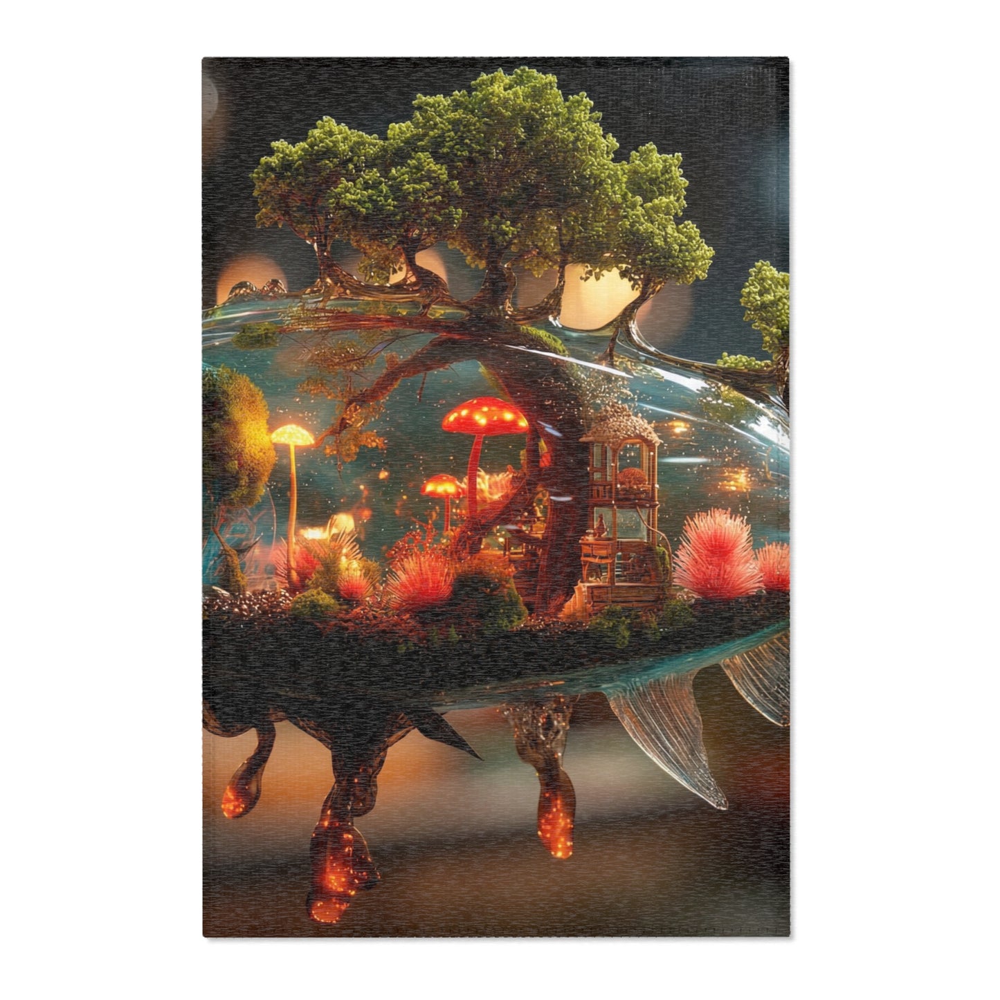 Forest Within Fish Area Rugs – Bioluminescent Underwater Sanctuary
