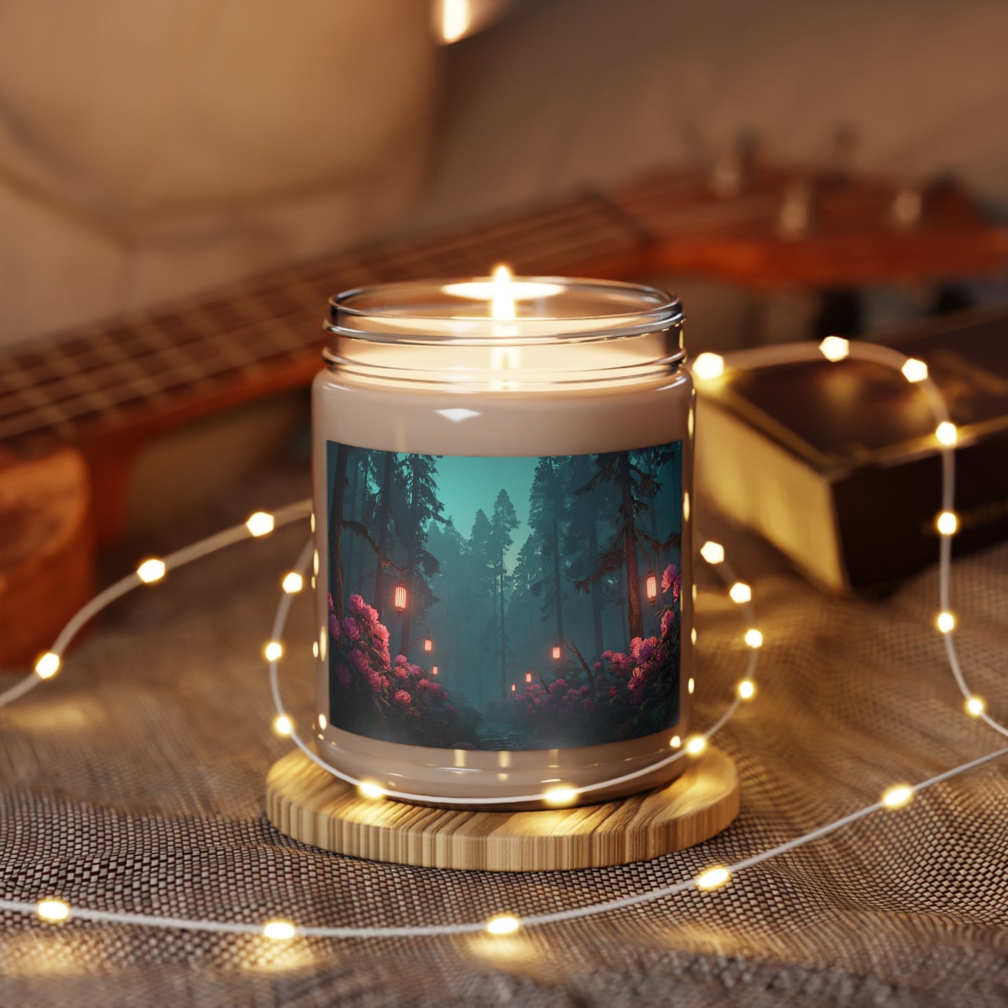 Whispering Woods Peony Path Scented Soy Candles with White Lid, 9oz – Twilight Lantern Ambrosia