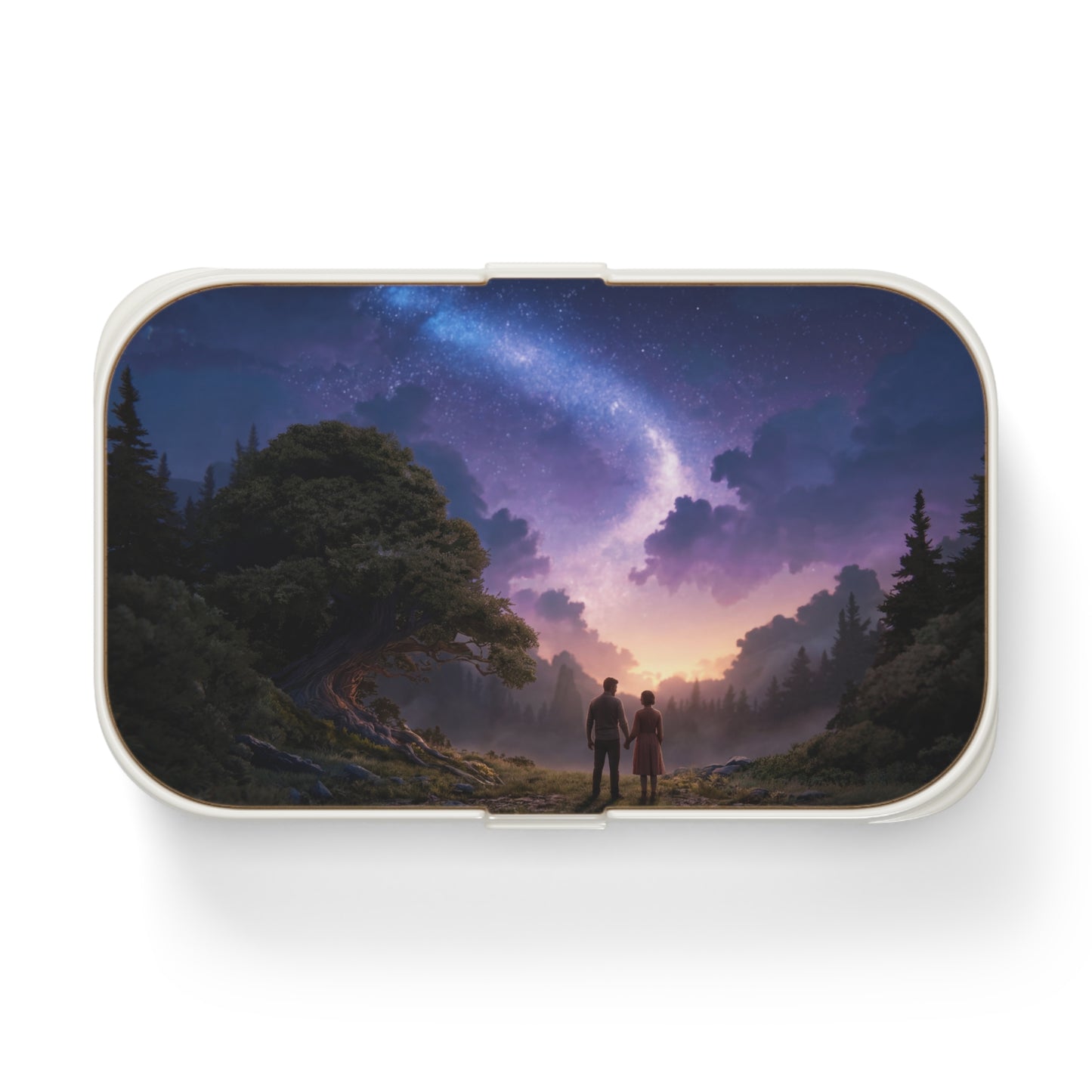 Starlit Horizon Bento Lunch Box – Two Souls Under the Milky Way