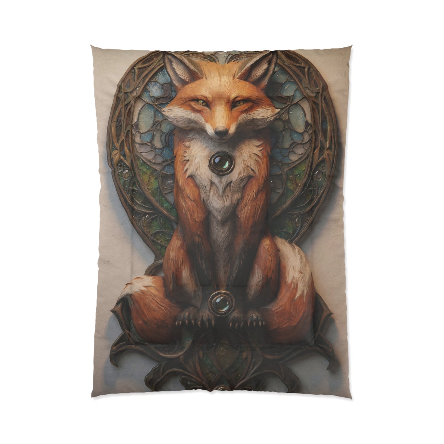 Fox Sentinel Comforter – Amber Twilight Guardian