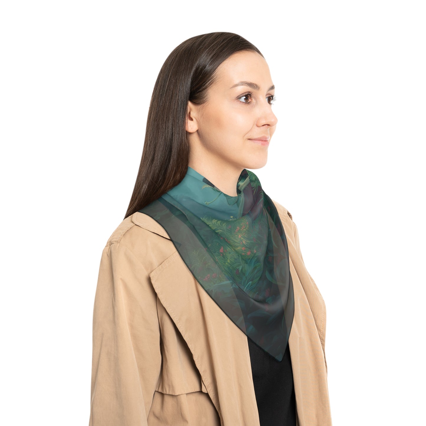 Forest Sentinel Poly Scarf – Moss-Draped Warrior in Twilight Grove