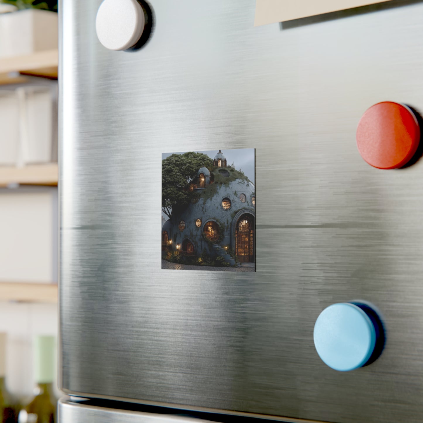 Skyborne Library Magnet – Moss-Covered Orbital Dwelling