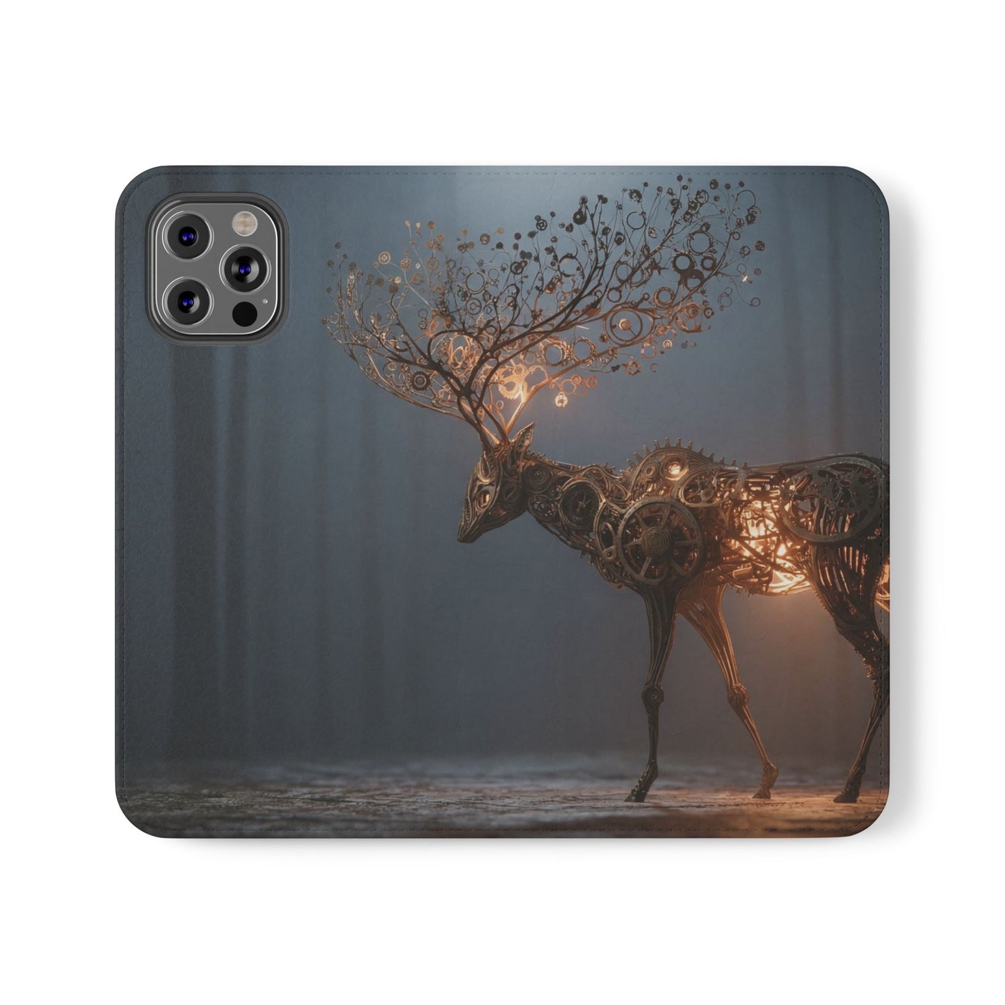 Mechanical Deer Flip Cases – Gears and Twilight Forest Guardian