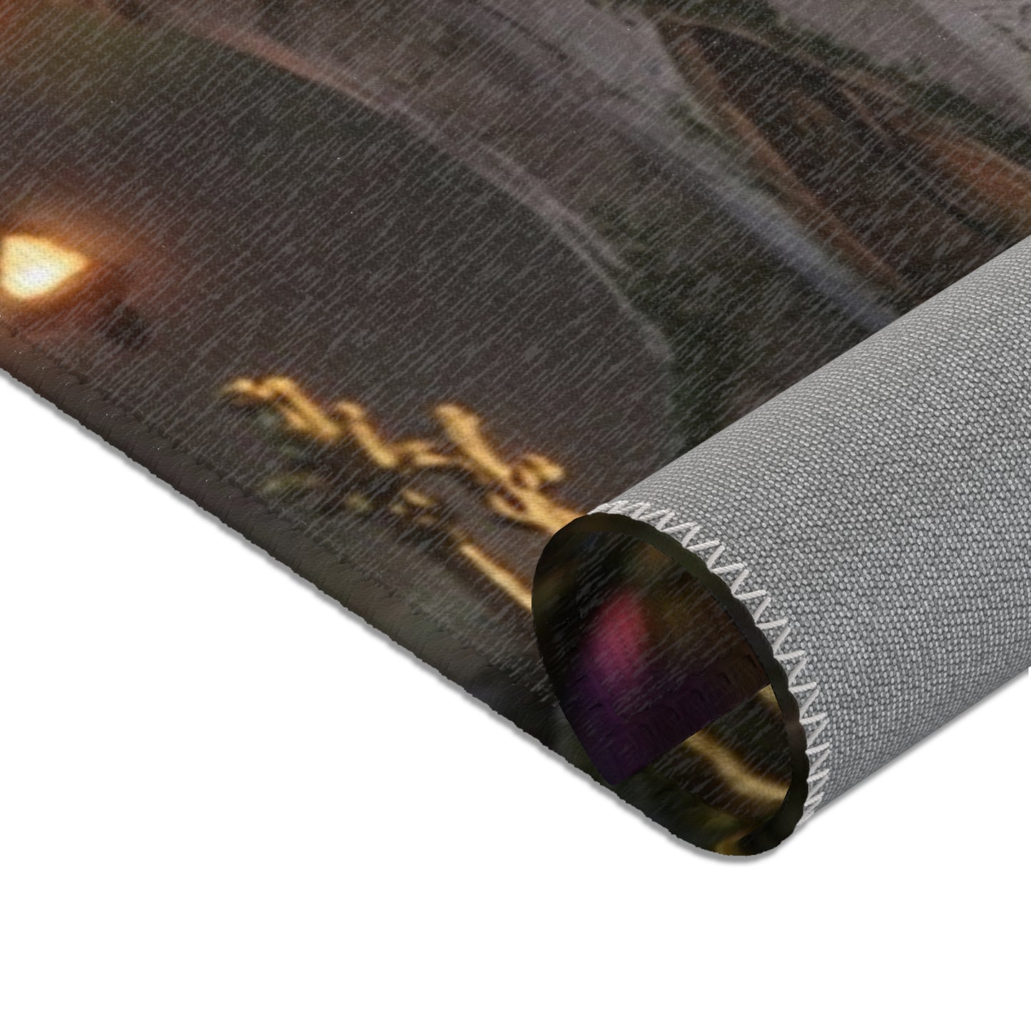 Whispering Clocktower Area Rug – Twilight Magic in Stone