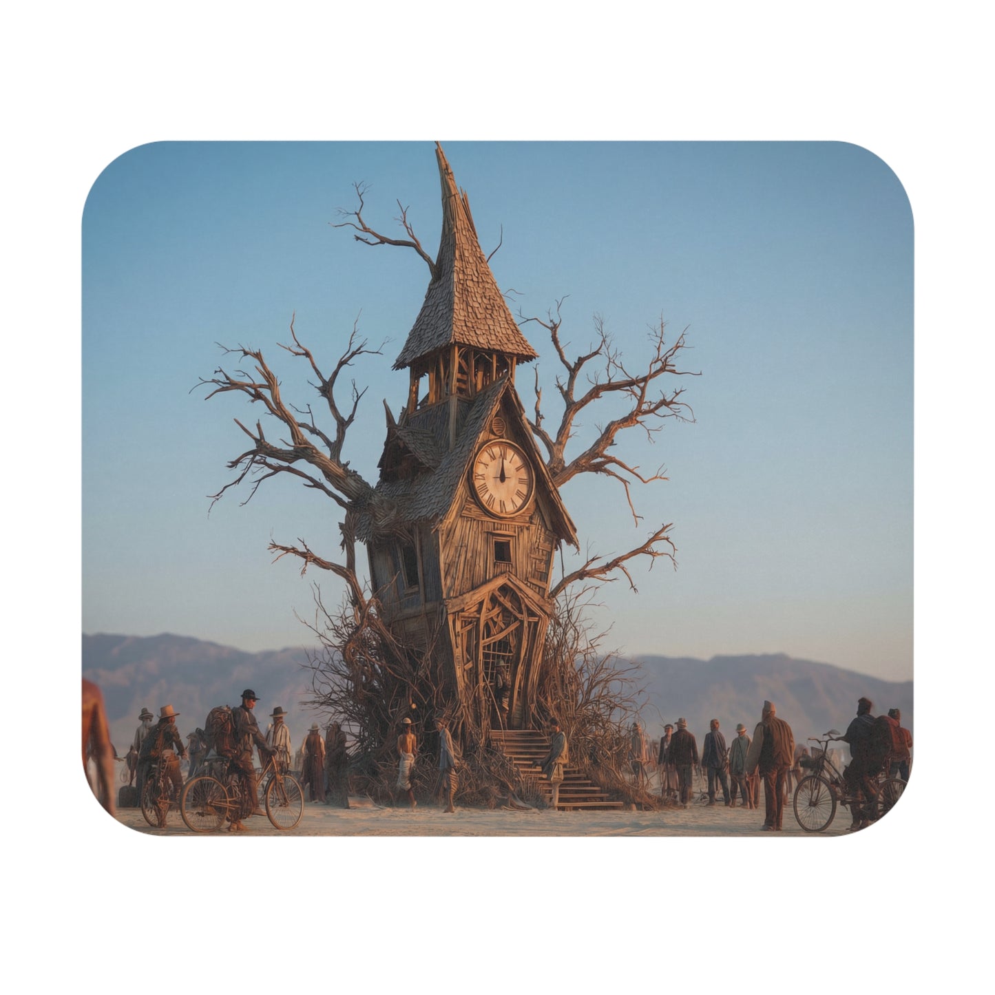Clockwork Treehouse Mouse Pad – Desert Dawn Sentinel
