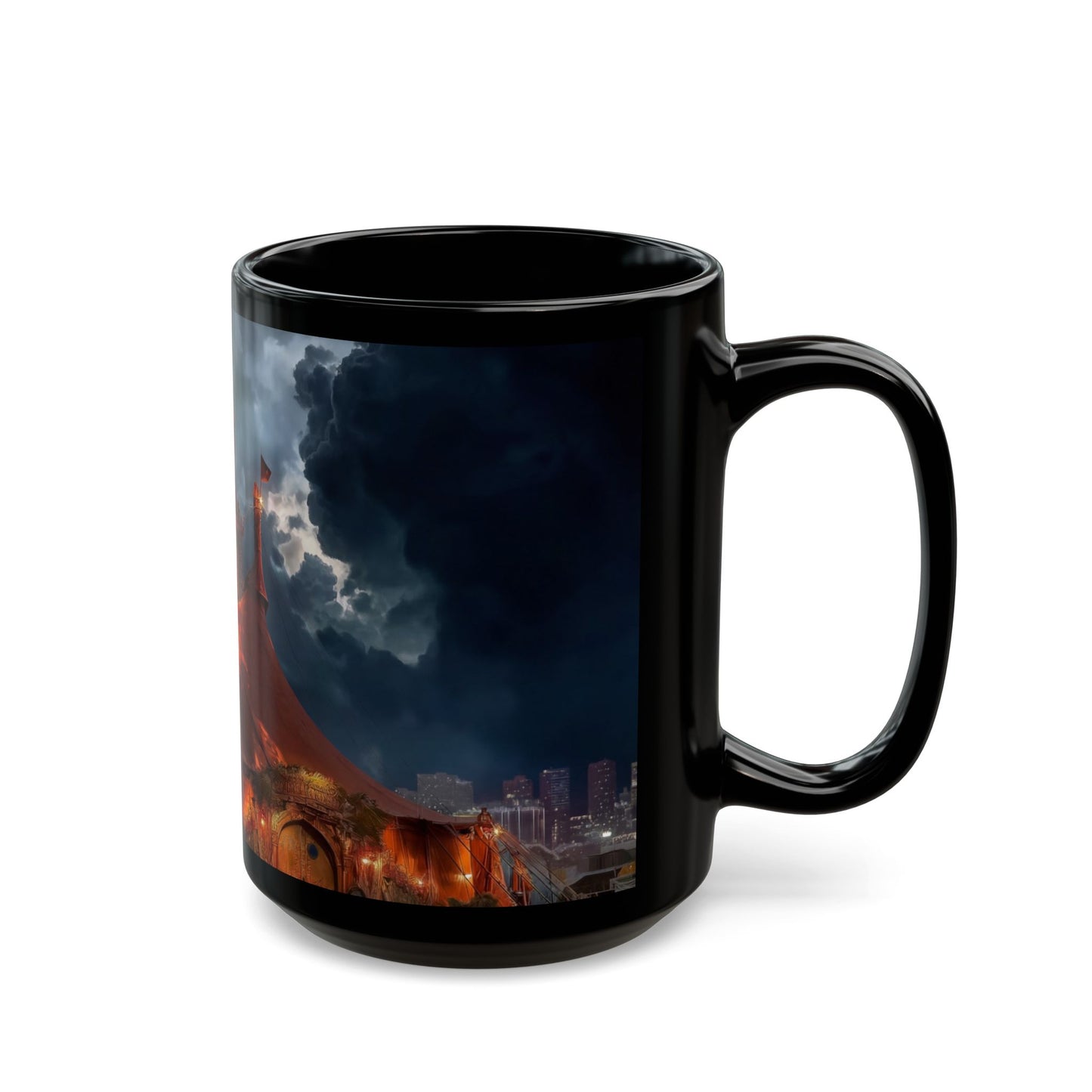 Crimson Circus Tent Mug – Midnight Carnival Dreamscape