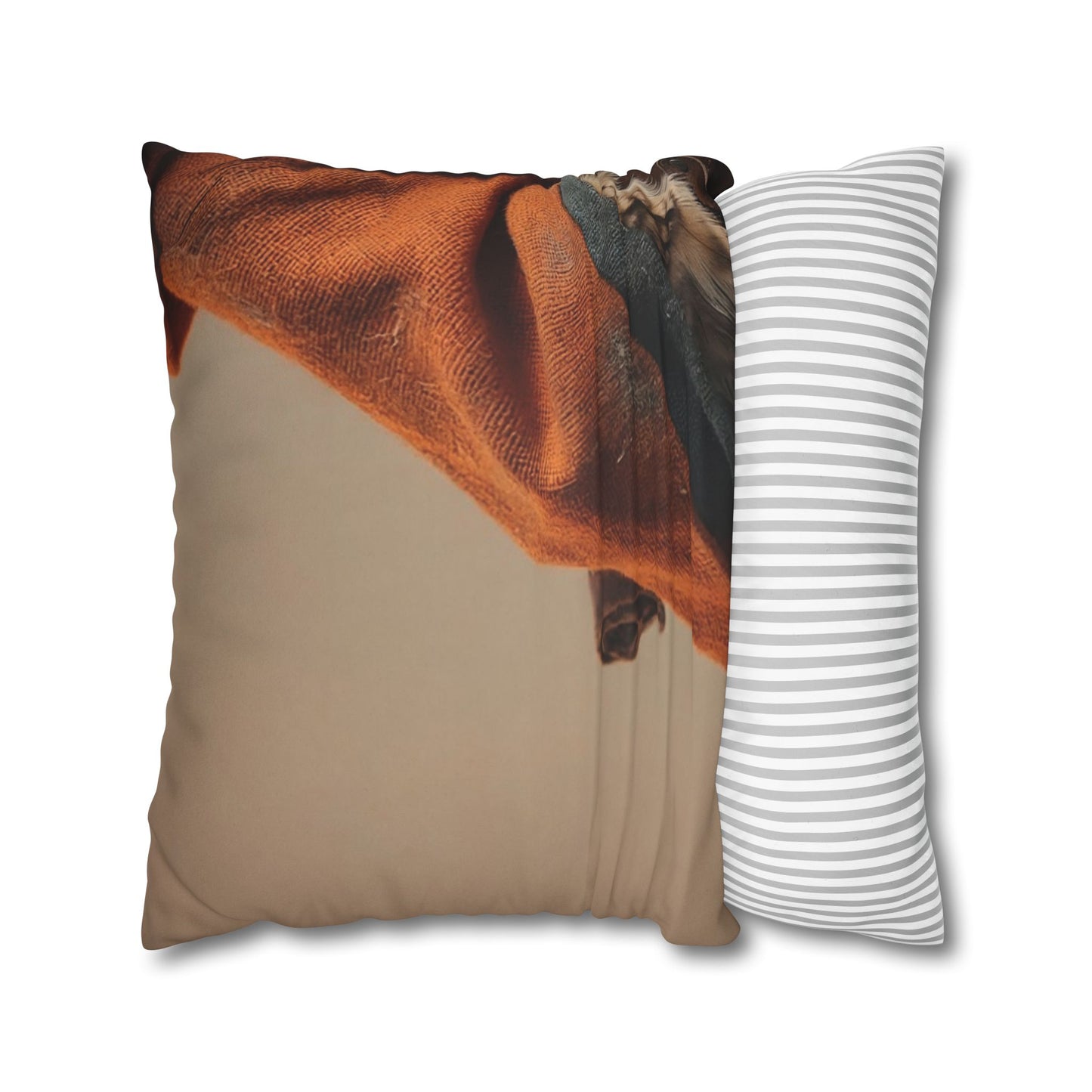Wise Owl Scholar Faux Suede Square Pillowcase – Rusty Robe and Cross Pendant