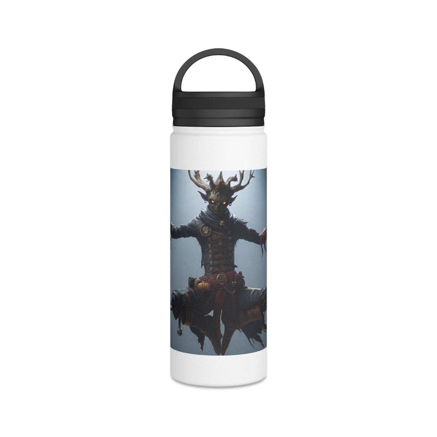 Forest Guardian Meditator Stainless Steel Water Bottle, Handle Lid – Twilight Grove Serenity