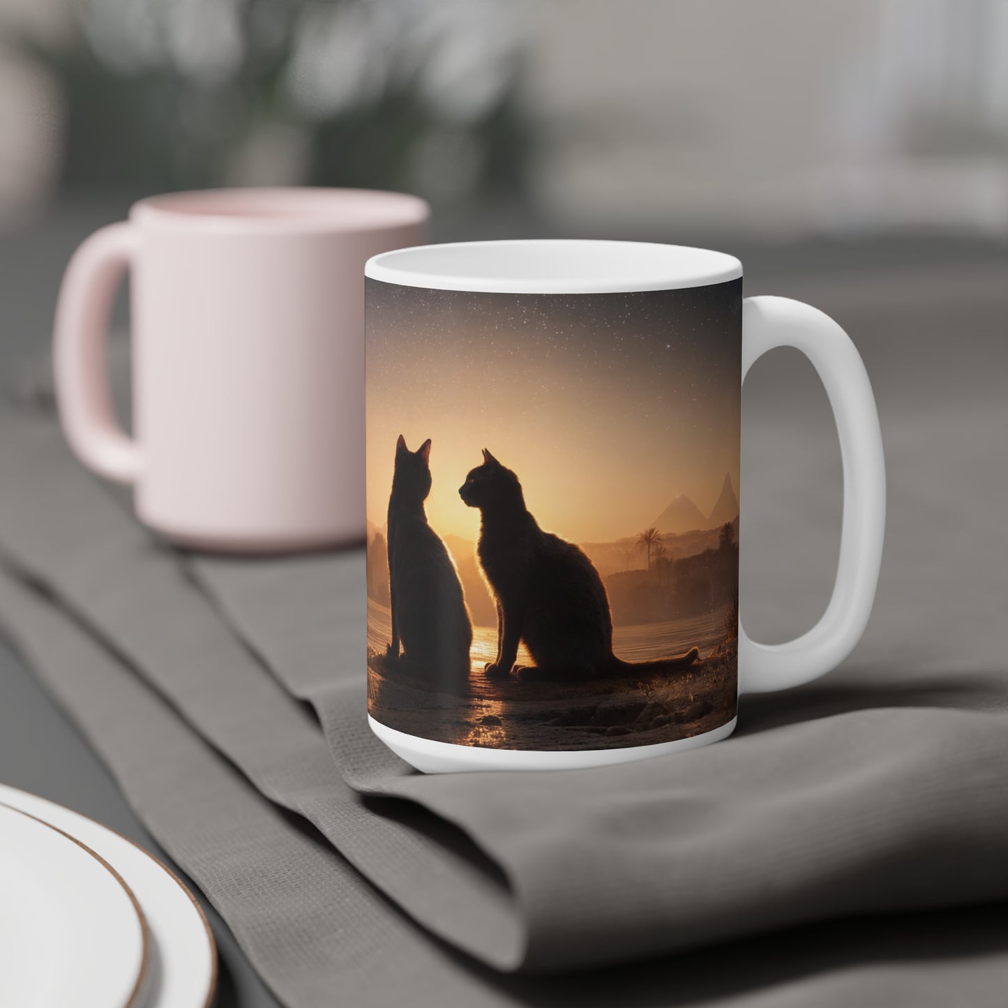 Star-Seeking Cats Ceramic Mugs (11oz\15oz\20oz) – Nile Twilight Guardians