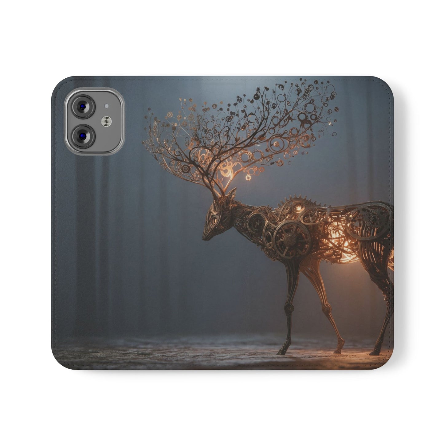 Mechanical Deer Flip Cases – Gears and Twilight Forest Guardian
