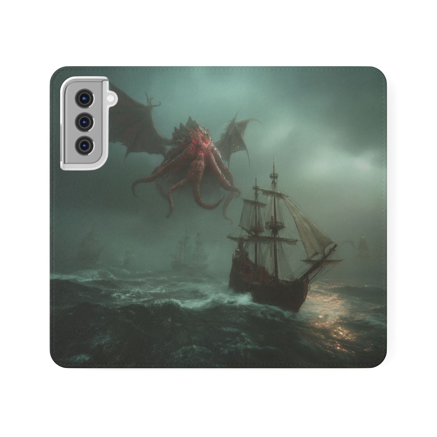 Leviathan Dragon Flip Cases – Crimson Sentinel at Sea
