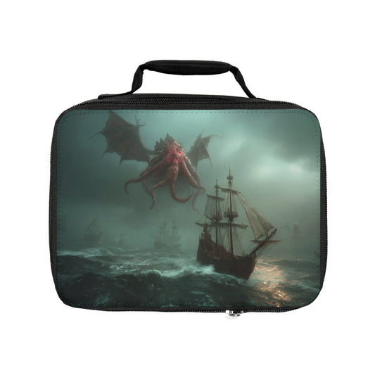Leviathan's Wrath Lunch Bag – Storm-Tossed Ship and Sky Serpent