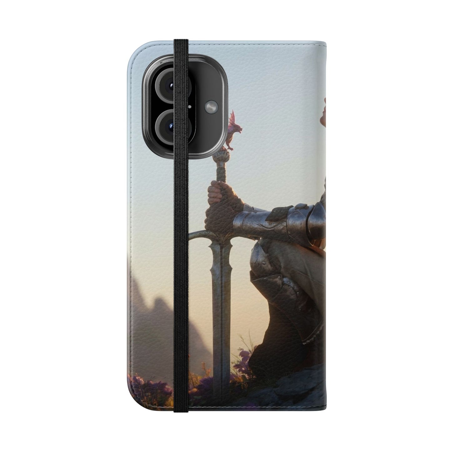 Dragon Knight Flip Cases – Sunlit Sentinel with Mini Drake and Sword