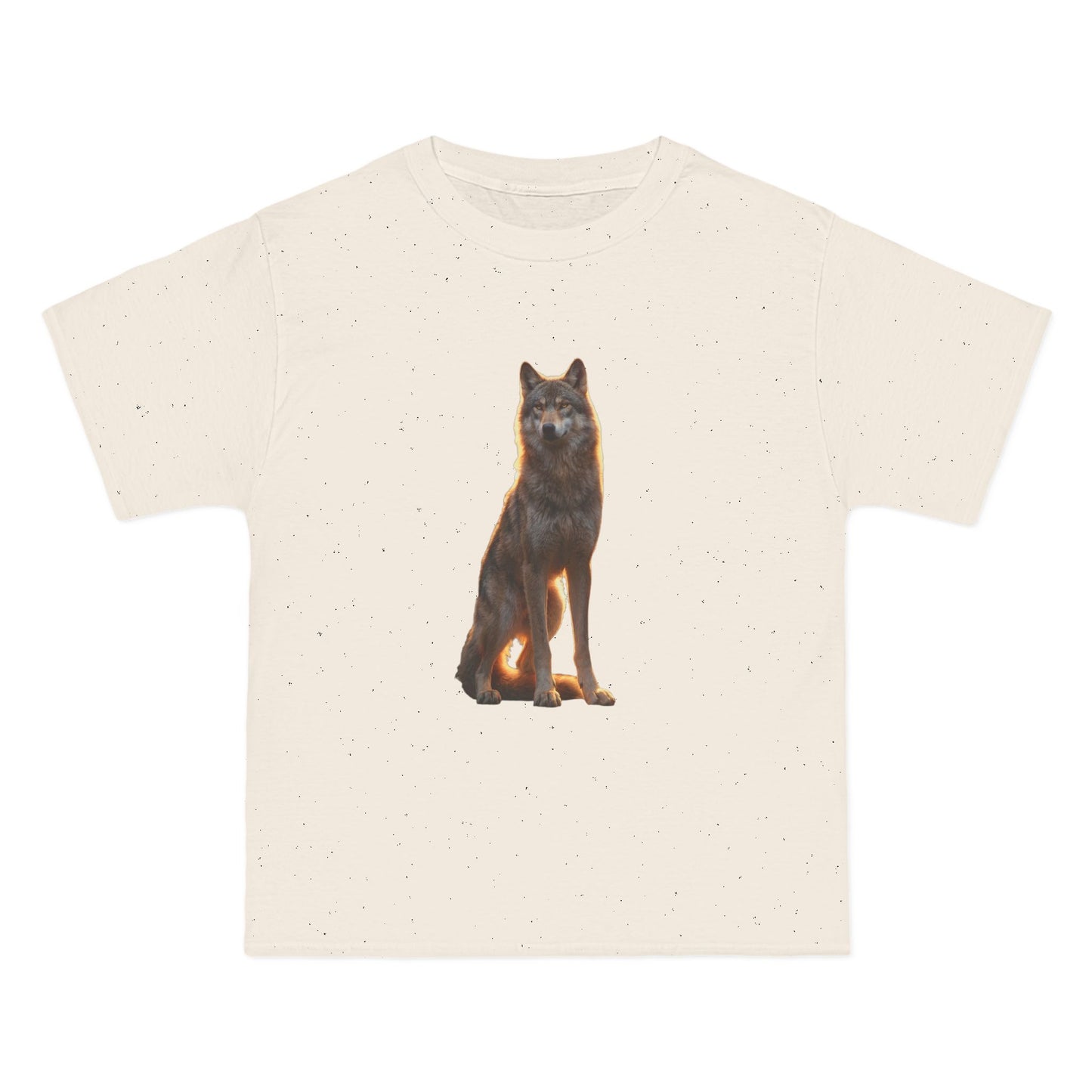 Twilight Wolf Short-Sleeve T-Shirt – Golden Hour Sentinal on Black Ground