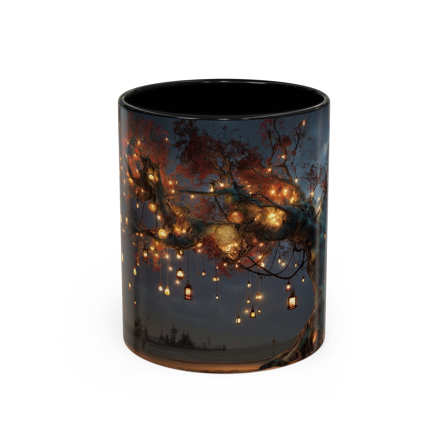 Lantern Tree Accent Coffee Mug (11, 15oz) – Amber Glowing Guardianship