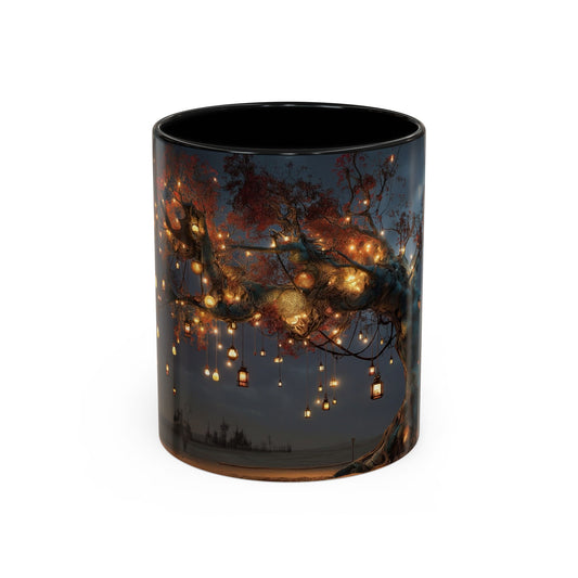Lantern Tree Accent Coffee Mug (11, 15oz) – Amber Glowing Guardianship