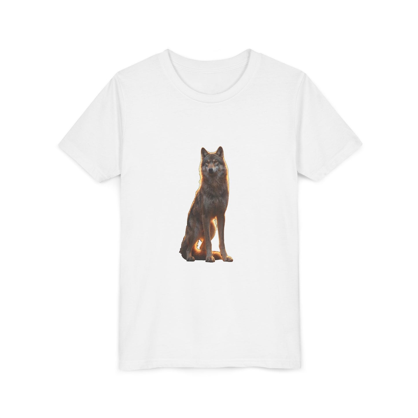 Golden Hour Wolf Youth Short Sleeve Tee – Sunset Sentinel Tunic