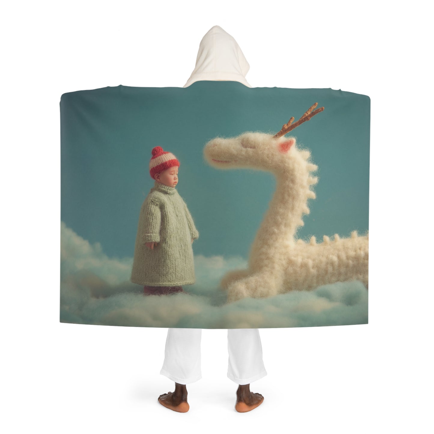 Dragonhead Galleon Hooded Sherpa Fleece Blanket – Sun-Kissed Seascape Sanctuary