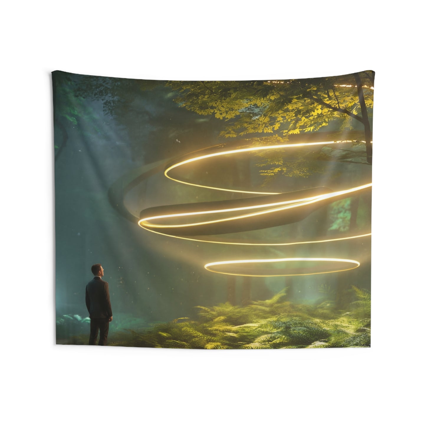 Celestial Vortex Indoor Wall Tapestries – Indigo Cloud Dreamscape