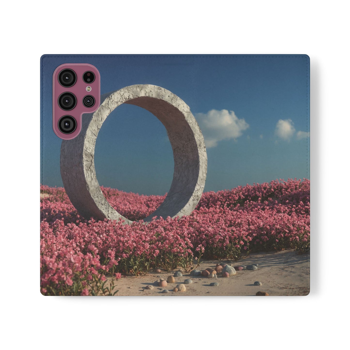 Stone Circle Flip Cases – Pink Flower Field Monument