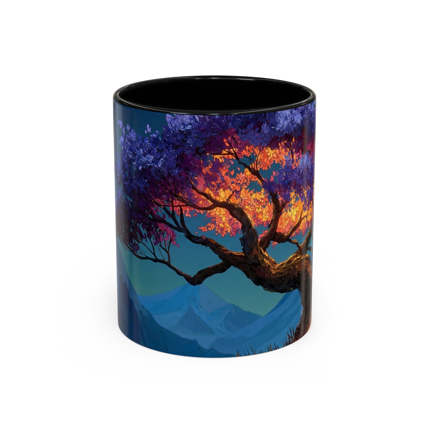 Celestial Tree Accent Coffee Mug (11, 15oz) – Twilight Bloom Dreamscape