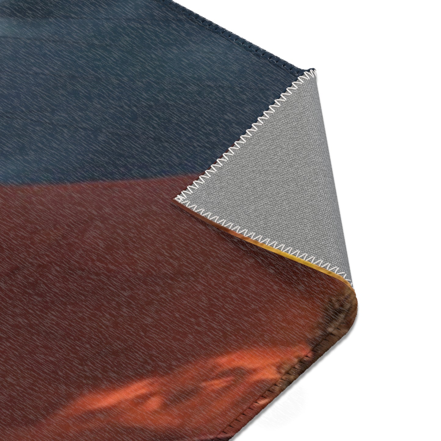 Crimson Carnival Tent Rug – City Skyline Under Thunderous Canopy
