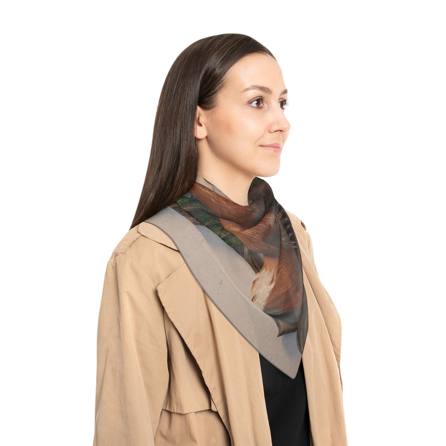 Fox Sentinel Poly Scarf – Art Nouveau Twilight Guardian