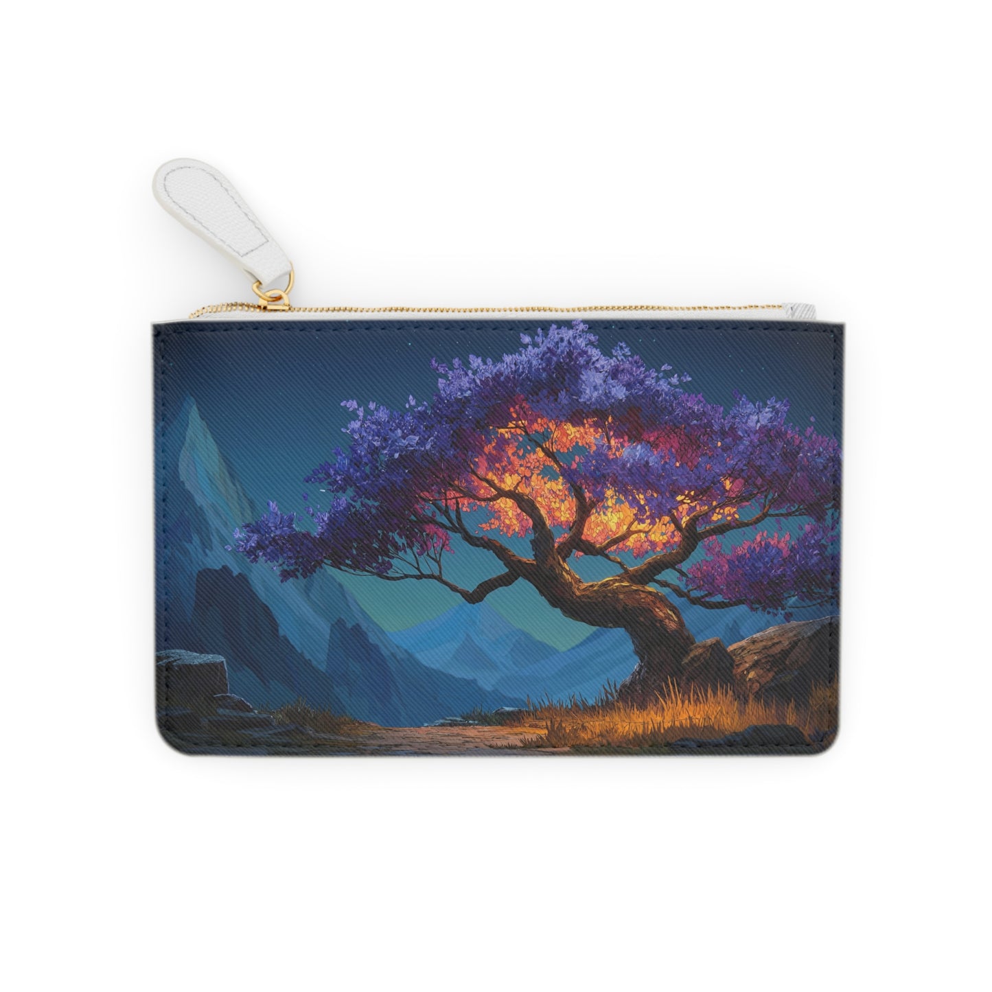 Twilight Sentinel Tree Mini Clutch Bag – Celestial Bloom Under Starlit Peaks