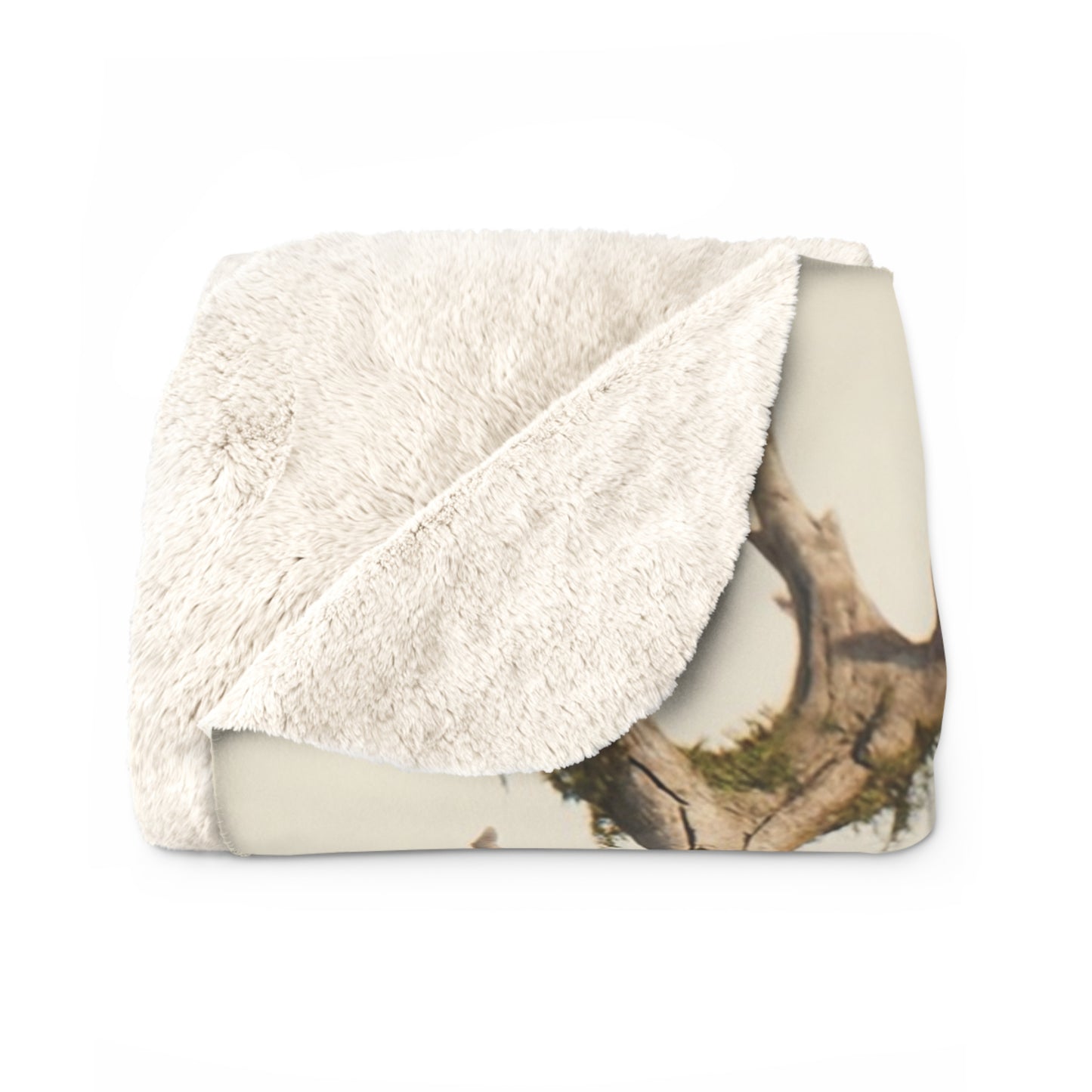 Young Knight on Stag Sherpa Fleece Blanket – Mossy Antlers and Warm Autumn Glow