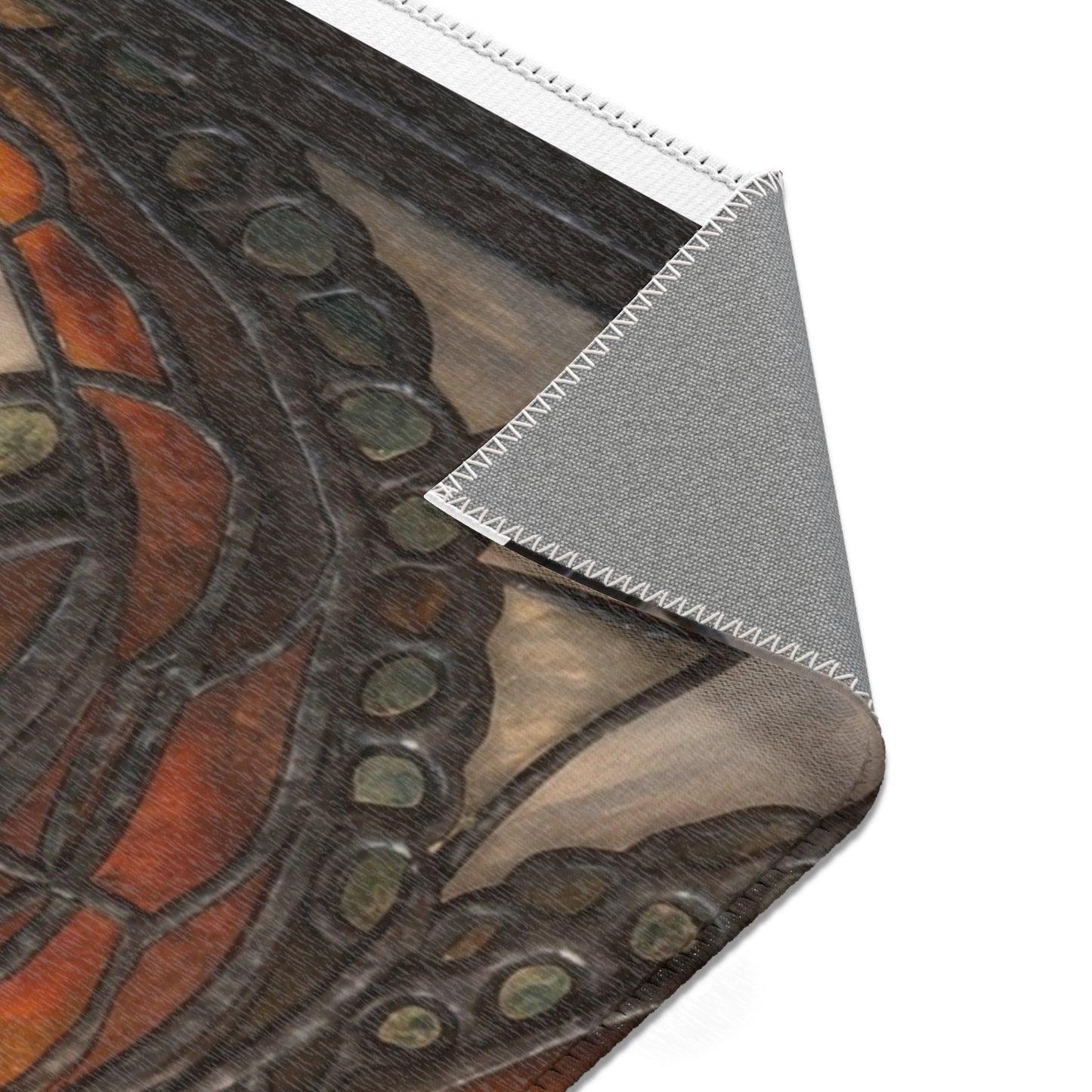 Stained Glass Octopus Area Rug – Amber Tide Dreamscape