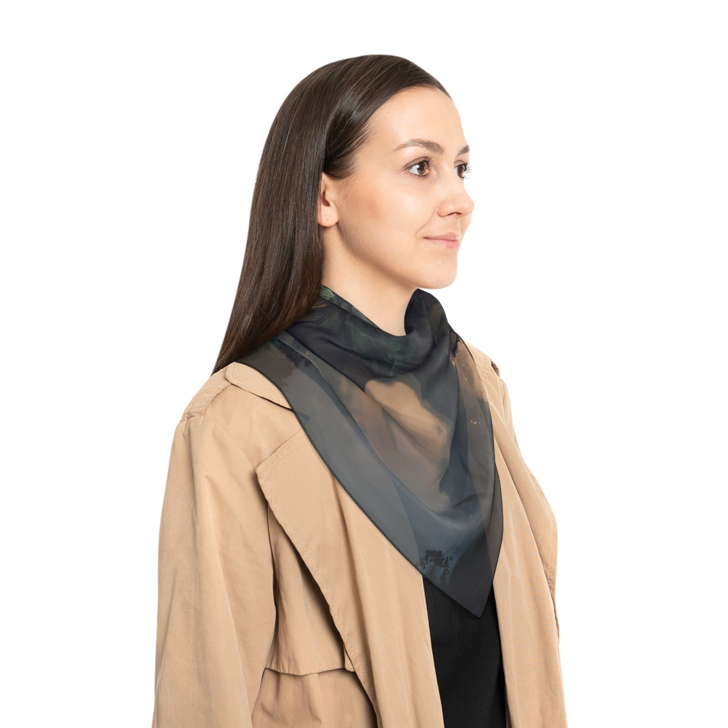Ancient Forest Dragon Poly Scarf – Whispers of Moss and Ember Eyes