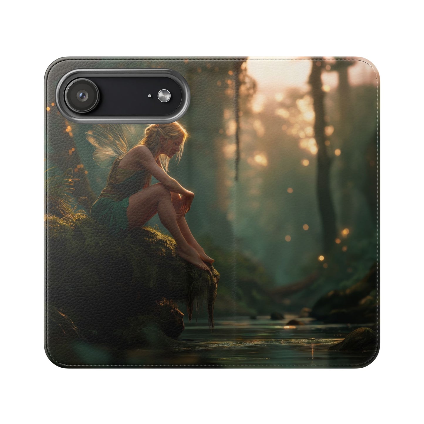 Mossy Bank Fairy Flip Cases – Golden Hour Sentinel Portrait