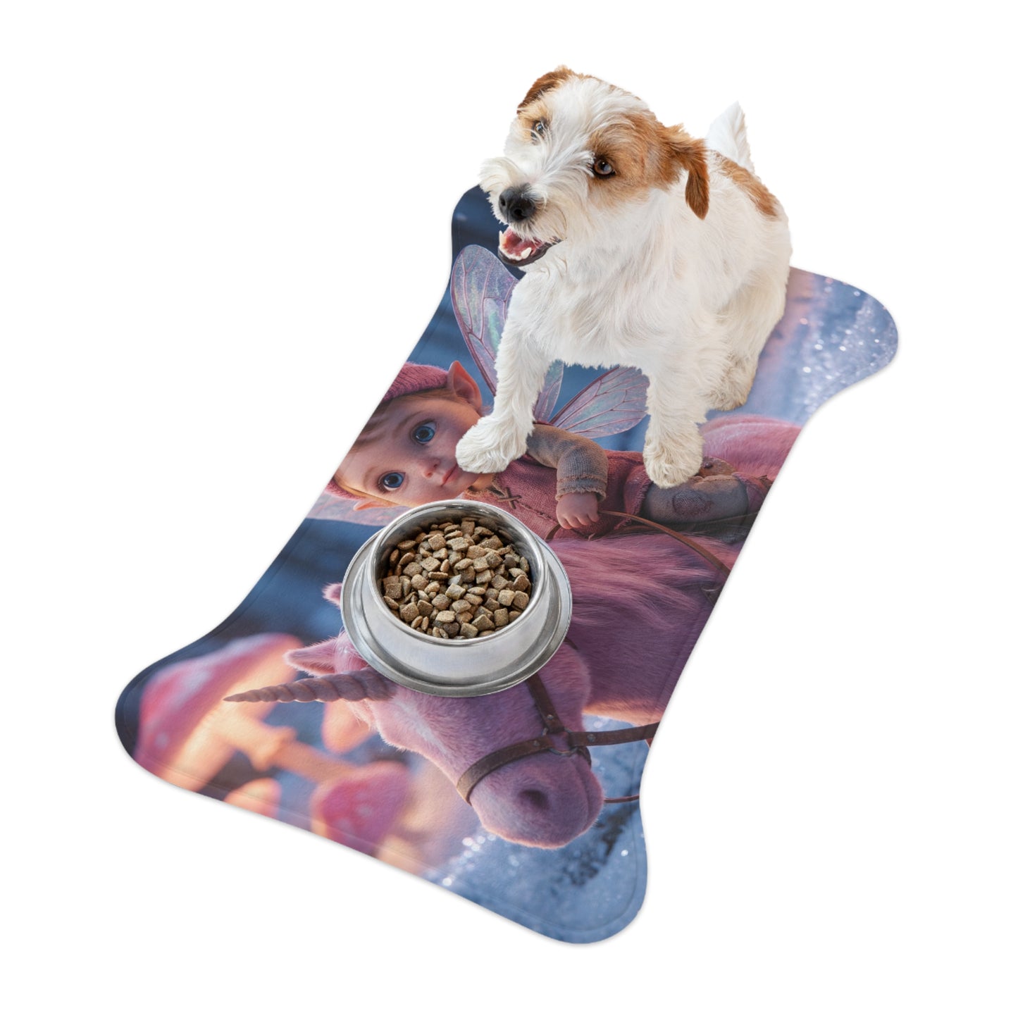 Pink Unicorn & Fairy Child Feeding Mats – Winter Woodland Companion Scene